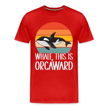 Whale Whale Watching Orca - Men's Premium Organic T-Shirt - red - Front - Damien (186cm)