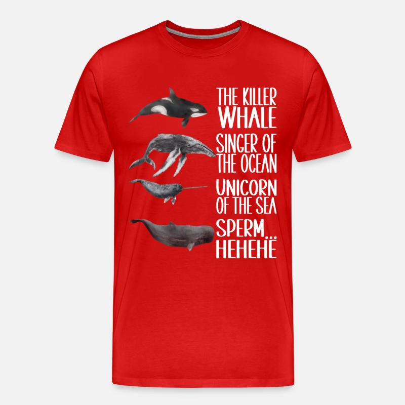 Wale Walbeobachter - Männer Premium Bio T-Shirt - Rot