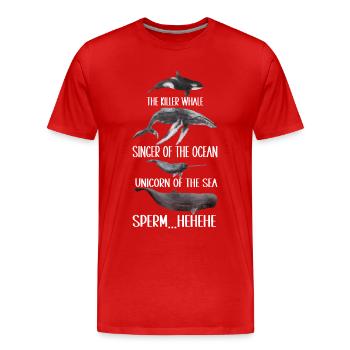 Whale Watchers - Men's Premium Organic T-Shirt - red - Front - Damien (186cm)