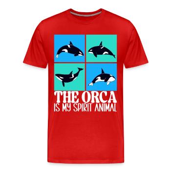 Whale Whale Watching Orca - Men's Premium Organic T-Shirt - red - Front - Damien (186cm)