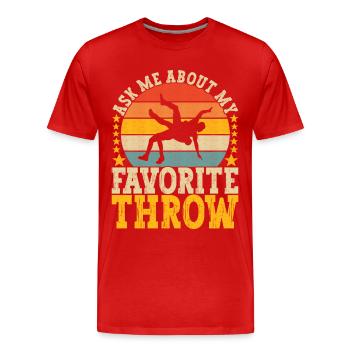 Lutte Lutteurs Lutteurs - T-shirt bio Premium Homme - rouge - Devant - Damien (186cm)