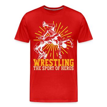 Lutte Lutteurs Lutteurs - T-shirt bio Premium Homme - rouge - Devant - Damien (186cm)