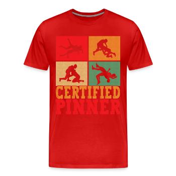 Lutte Lutteurs Lutteurs - T-shirt bio Premium Homme - rouge - Devant - Damien (186cm)