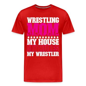 Lutte Maman Lutteuse - T-shirt bio Premium Homme - rouge - Devant - Damien (186cm)
