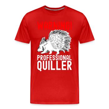Porc-épic mignon - T-shirt bio Premium Homme - rouge - Devant - Damien (186cm)