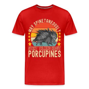 Porc-épic mignon - T-shirt bio Premium Homme - rouge - Devant - Damien (186cm)