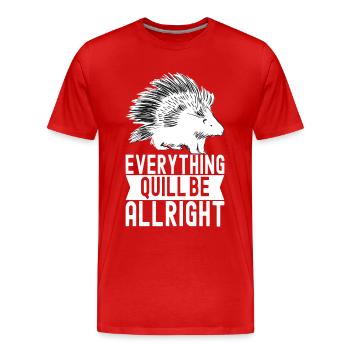 Porc-épic mignon - T-shirt bio Premium Homme - rouge - Devant - Damien (186cm)
