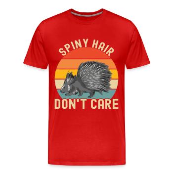 Porc-épic mignon - T-shirt bio Premium Homme - rouge - Devant - Damien (186cm)