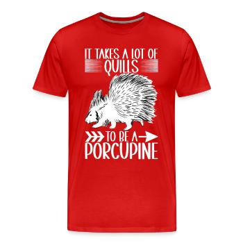 Porc-épic mignon - T-shirt bio Premium Homme - rouge - Devant - Damien (186cm)