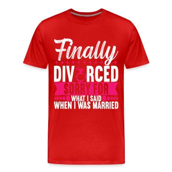 Divorce Divorced - Men's Premium Organic T-Shirt - red - Front - Damien (186cm)