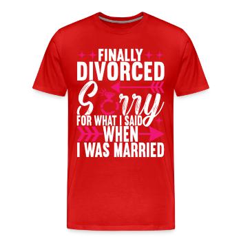 Divorce Divorced - Men's Premium Organic T-Shirt - red - Front - Damien (186cm)