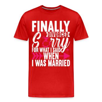 Divorce Divorced - Men's Premium Organic T-Shirt - red - Front - Damien (186cm)