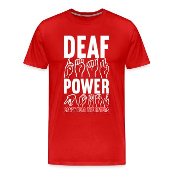 Taub Taubstumm Deaf - Männer Premium Bio T-Shirt - Rot - Vorne - Damien (186cm)