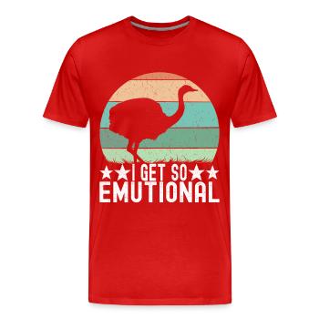 Emu Strauss - Men's Premium Organic T-Shirt - red - Front - Damien (186cm)