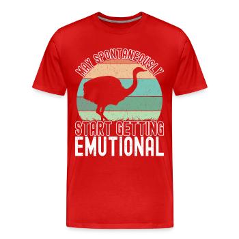Emu Strauß - Männer Premium Bio T-Shirt - Rot - Vorne - Damien (186cm)