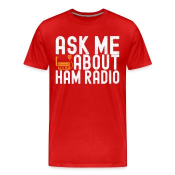 Ham Radio Ham Radio Operator - Men's Premium Organic T-Shirt - red - Front - Damien (186cm)
