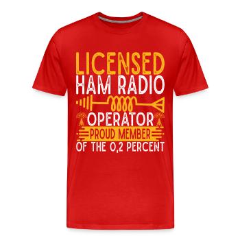 Ham Radio Ham Radio Operator - Men's Premium Organic T-Shirt - red - Front - Damien (186cm)