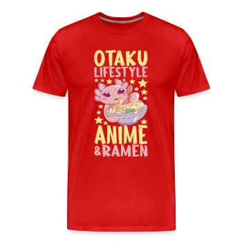 Anime Ramen Axolotl - Männer Premium Bio T-Shirt - Rot - Vorne - Damien (186cm)