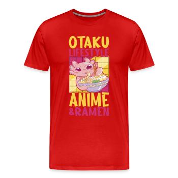 Anime Ramen Axolotl - Männer Premium Bio T-Shirt - Rot - Vorne - Damien (186cm)