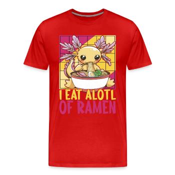 Anime Ramen Axolotl - Männer Premium Bio T-Shirt - Rot - Vorne - Damien (186cm)