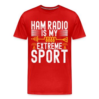 Ham Radio Ham Radio Operator - Men's Premium Organic T-Shirt - red - Front - Damien (186cm)