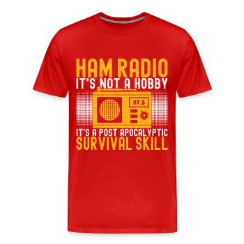 Ham Radio Ham Radio Operator - Men's Premium Organic T-Shirt - red - Front - Damien (186cm)