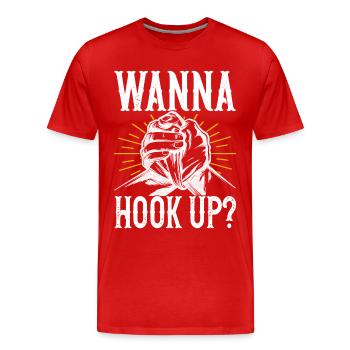 Arm wrestling arm wrestling - Men's Premium Organic T-Shirt - red - Front - Damien (186cm)