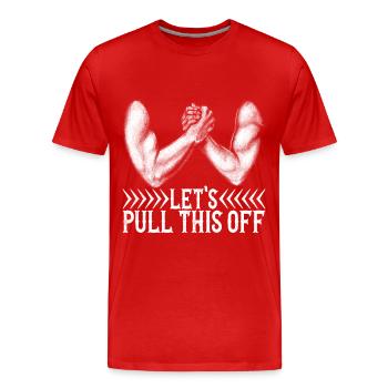 Arm wrestling arm wrestling - Men's Premium Organic T-Shirt - red - Front - Damien (186cm)