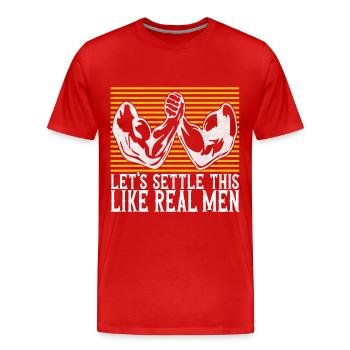 Arm wrestling arm wrestling - Men's Premium Organic T-Shirt - red - Front - Damien (186cm)