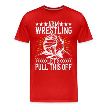 Arm wrestling arm wrestling - Men's Premium Organic T-Shirt - red - Front - Damien (186cm)