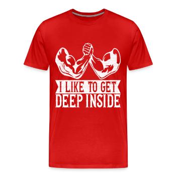 Arm wrestling arm wrestling - Men's Premium Organic T-Shirt - red - Front - Damien (186cm)