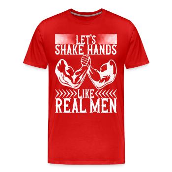 Arm wrestling arm wrestling - Men's Premium Organic T-Shirt - red - Front - Damien (186cm)