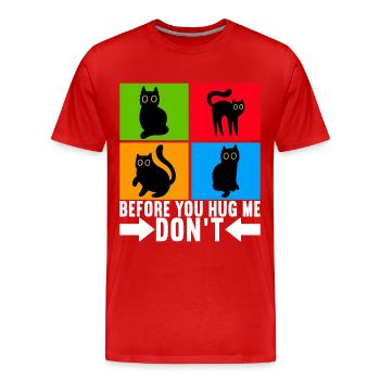 Cats Misanthrope Sarcasm - Men's Premium Organic T-Shirt - red - Front - Damien (186cm)