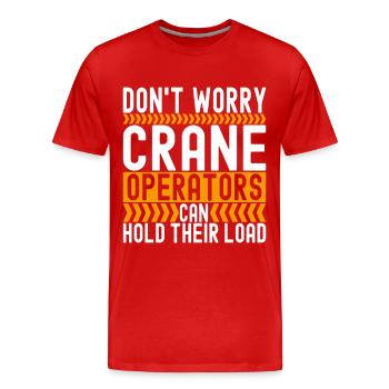 Kranführer Kranfahrer - Männer Premium Bio T-Shirt - Rot - Vorne - Damien (186cm)