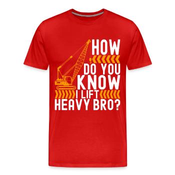Kranführer Kranfahrer - Männer Premium Bio T-Shirt - Rot - Vorne - Damien (186cm)