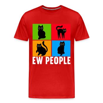 Katzen Misanthrop Sarkasmus - Männer Premium Bio T-Shirt - Rot - Vorne - Damien (186cm)
