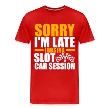 Slotcar Slotracing - Männer Premium Bio T-Shirt - Rot - Vorne - Damien (186cm)