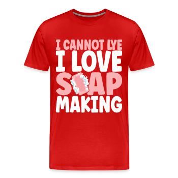 Savonnier fabrication de savon - T-shirt bio Premium Homme - rouge - Devant - Damien (186cm)