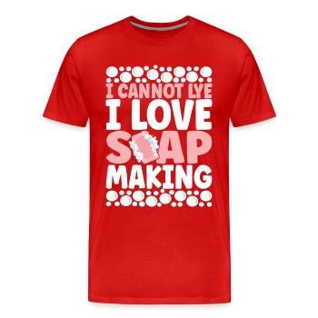 Savonnier fabrication de savon - T-shirt bio Premium Homme - rouge - Devant - Damien (186cm)