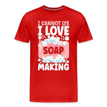 Savonnier fabrication de savon - T-shirt bio Premium Homme - rouge - Devant - Damien (186cm)