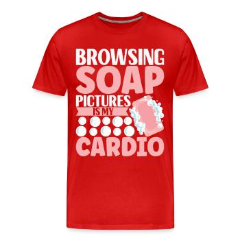 Savonnier fabrication de savon - T-shirt bio Premium Homme - rouge - Devant - Damien (186cm)