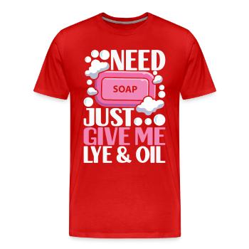 Savonnier fabrication de savon - T-shirt bio Premium Homme - rouge - Devant - Damien (186cm)