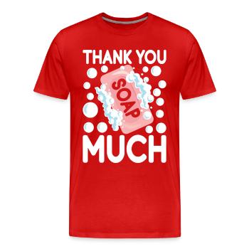 Savonnier fabrication de savon - T-shirt bio Premium Homme - rouge - Devant - Damien (186cm)