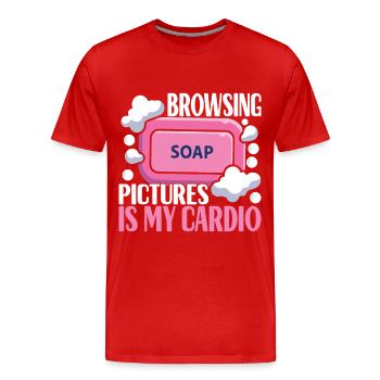 Savonnier fabrication de savon - T-shirt bio Premium Homme - rouge - Devant - Damien (186cm)