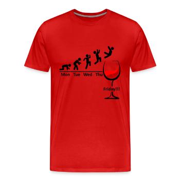 Semaine du vin Enfin le vendredi week-end - Red Wine - T-shirt bio Premium Homme - rouge - Devant - Damien (186cm)