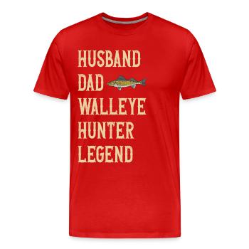 Anglers Fishing Fishermen - Men's Premium Organic T-Shirt - red - Front - Damien (186cm)