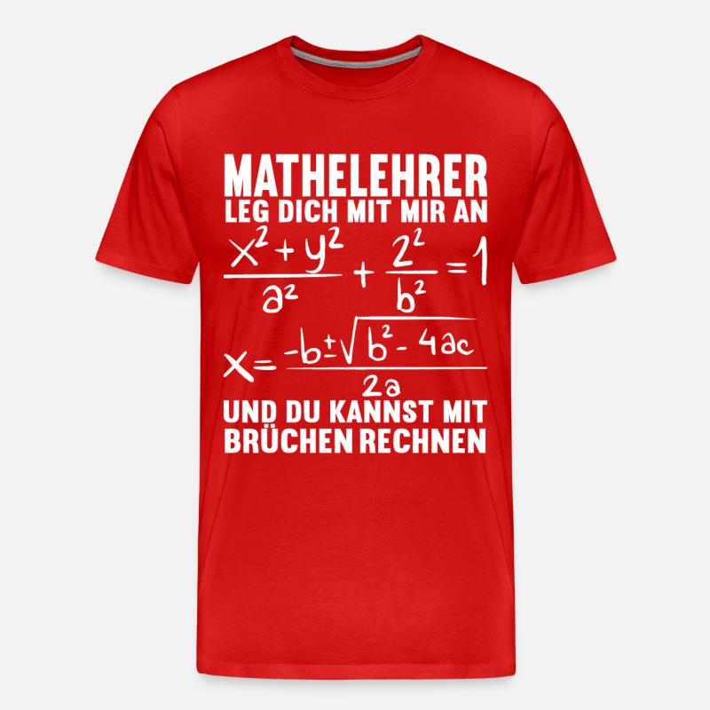 Mathe Mathelehrer - Männer Premium Bio T-Shirt - Rot