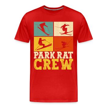 Skieur - T-shirt bio Premium Homme - rouge - Devant - Damien (186cm)