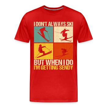 Skieurs - T-shirt bio Premium Homme - rouge - Devant - Damien (186cm)