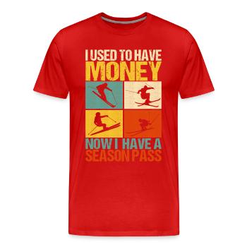 Skieurs - T-shirt bio Premium Homme - rouge - Devant - Damien (186cm)